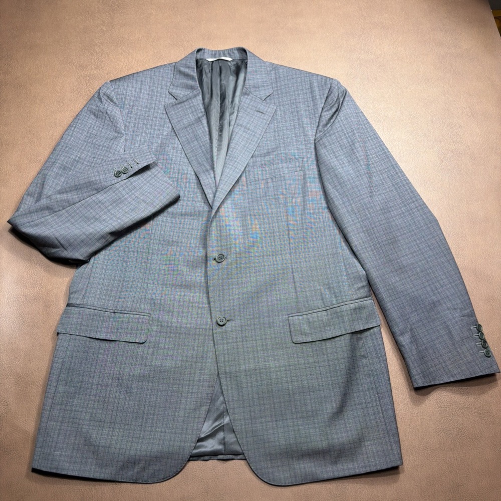 CANALI Travel Sport Coat Blazer WATER RESISTANT Gray Check Modern Italy 46L MINT